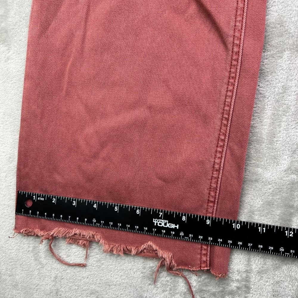 Vervet Leslie 90s Vintage Flare Jeans Womens 29 Red Distressed Raw Hem High Rise - Picture 8 of 15